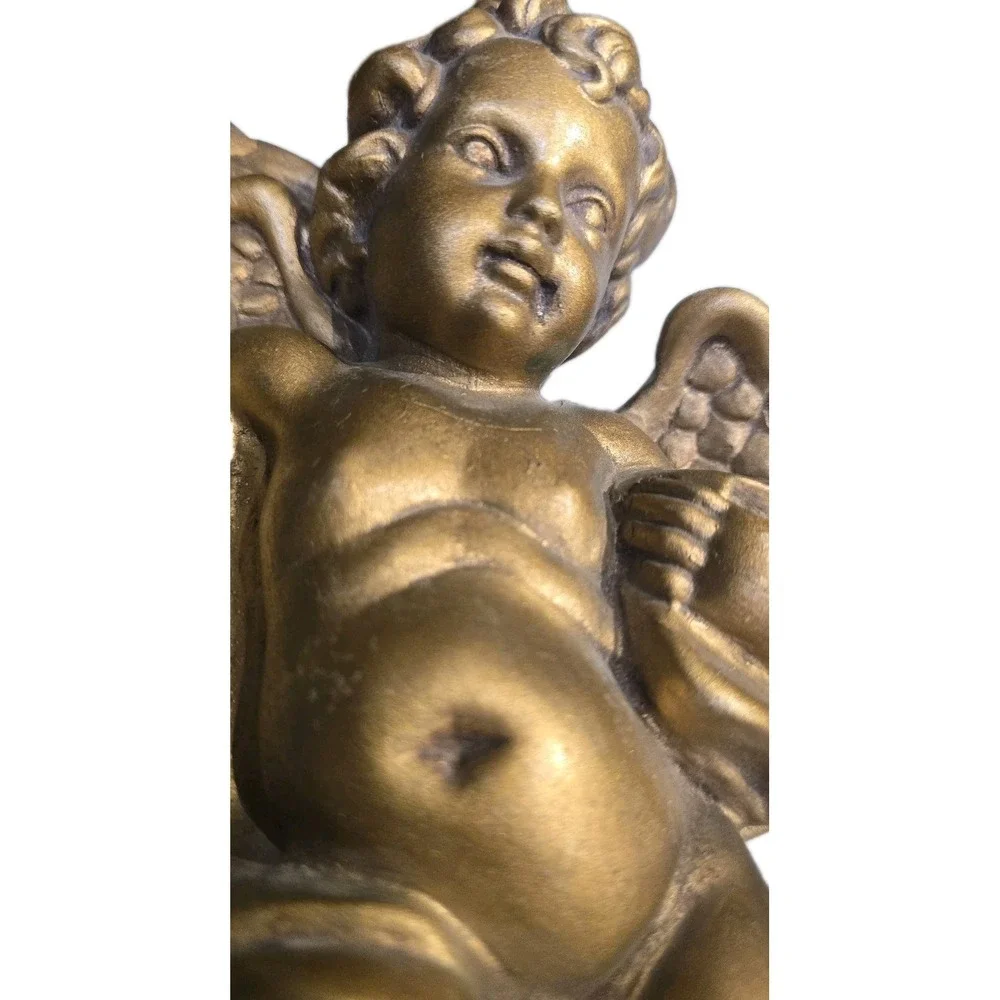 VTG Gold Cherub Angel Homco 1120 Wall Hangings Hollywood Regency Baroque Rococo